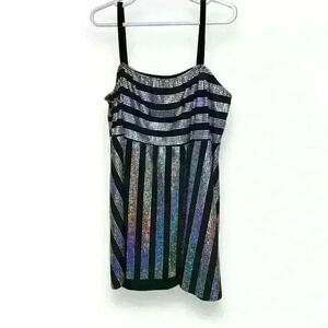 Dance Lyrical Jazz Tap Costume Size Large Adult Silver and Black